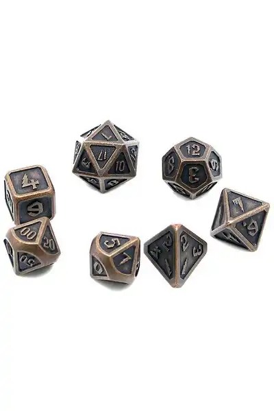 Set de 7 Dados Poliédricos - Metal
