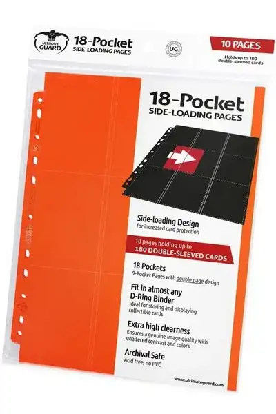 ULTIMATE GUARD -  18 Pocket, Side-Loading - Hoja Archivadora TCG - Naranja