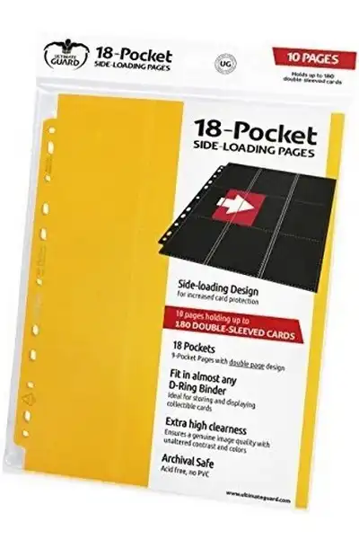 ULTIMATE GUARD -  18 Pocket, Side-Loading - Hoja Archivadora TCG - Amarillo